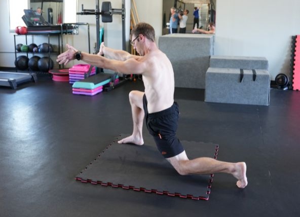 Stretching of the psoas.