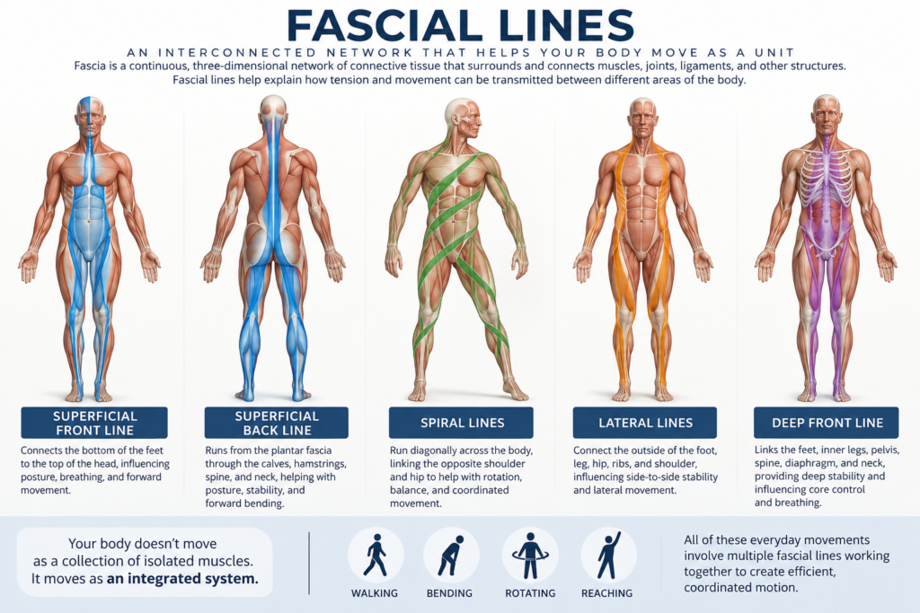 Image of fascial lines for dynamic mobility exercises